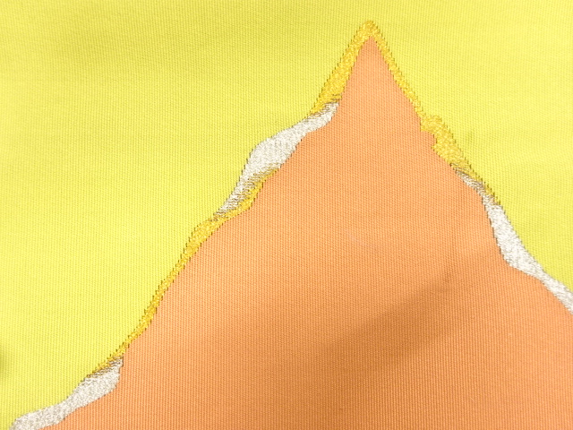 JAPANESE KIMONO / ANTIQUE NAGOYA OBI / SILK / TSUZURE / WOVEN DISTANT MOUNTAINS